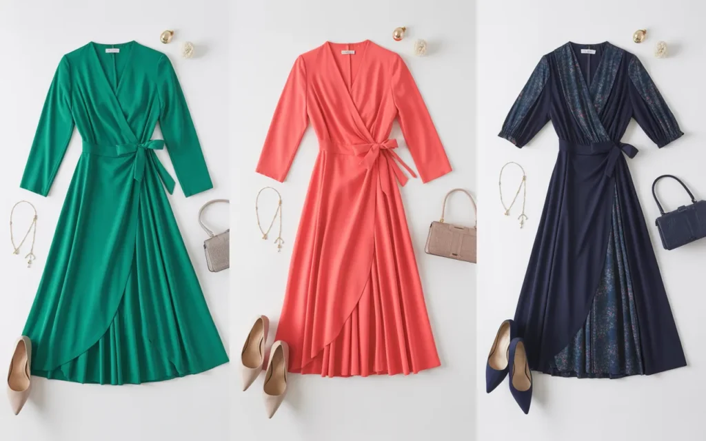 wrap dress outfit ideas