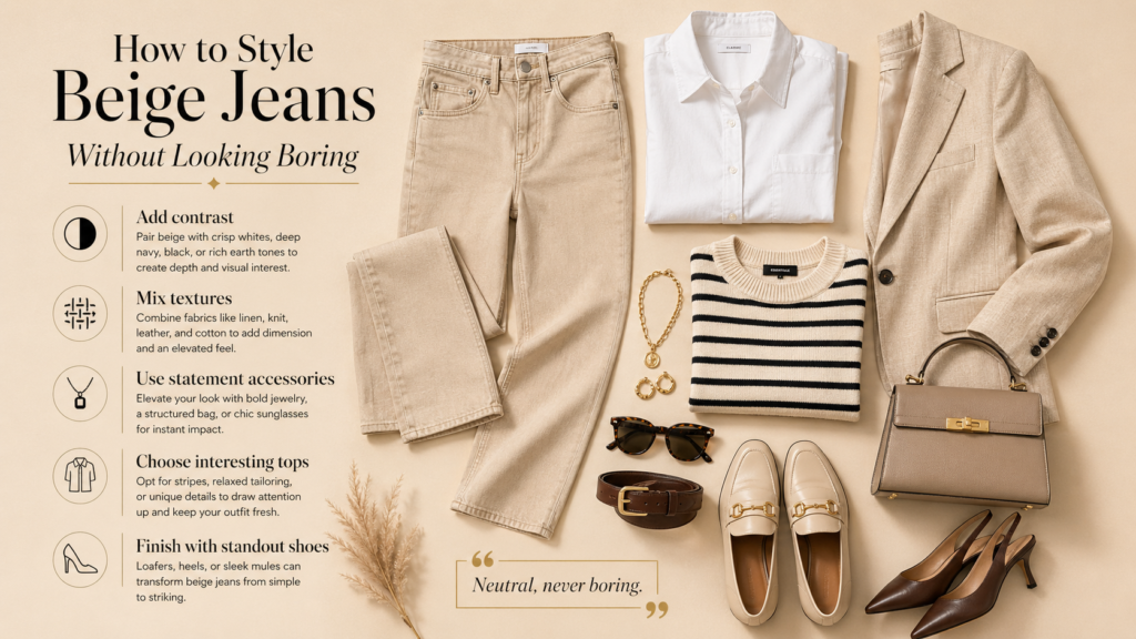 Beige Jeans
