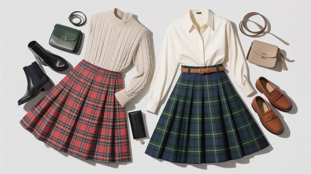 plaid skirt outfits