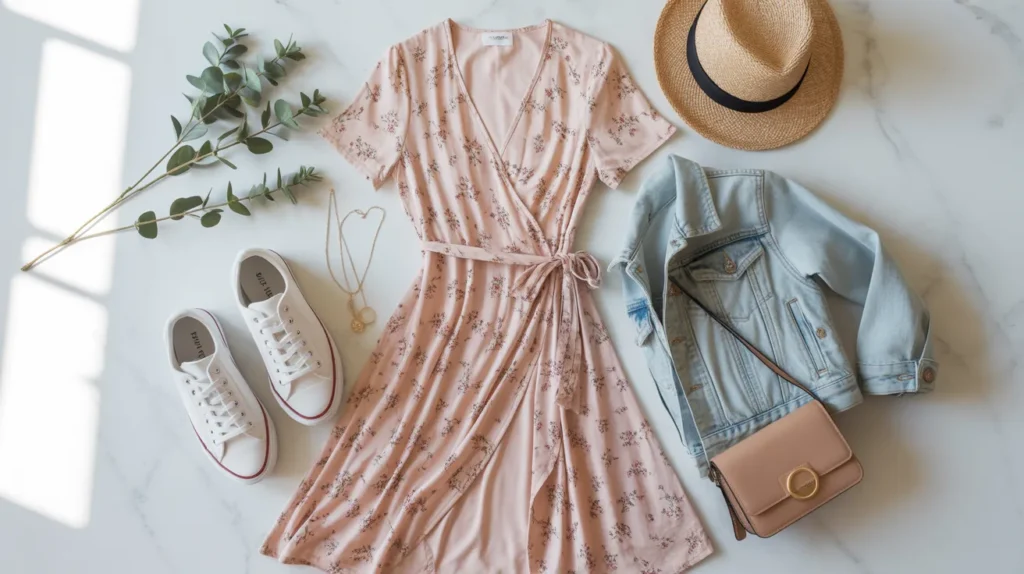 Wrap dress outfit