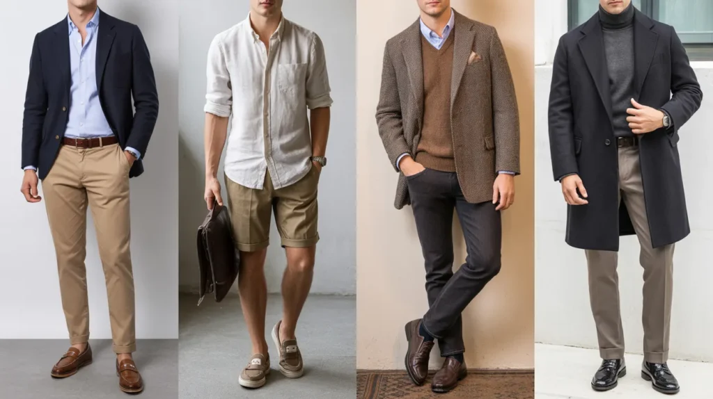 Seasonal business casual men outfits
