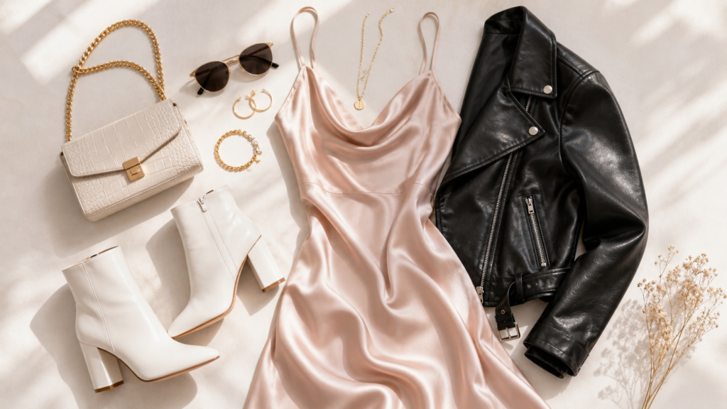 satin slip dress