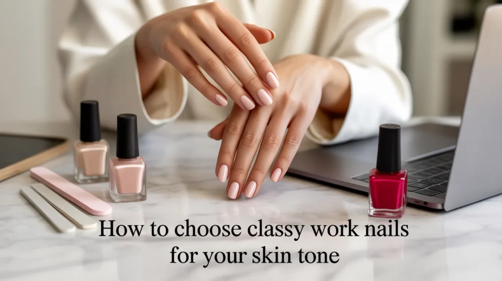 classy work nails skin tone