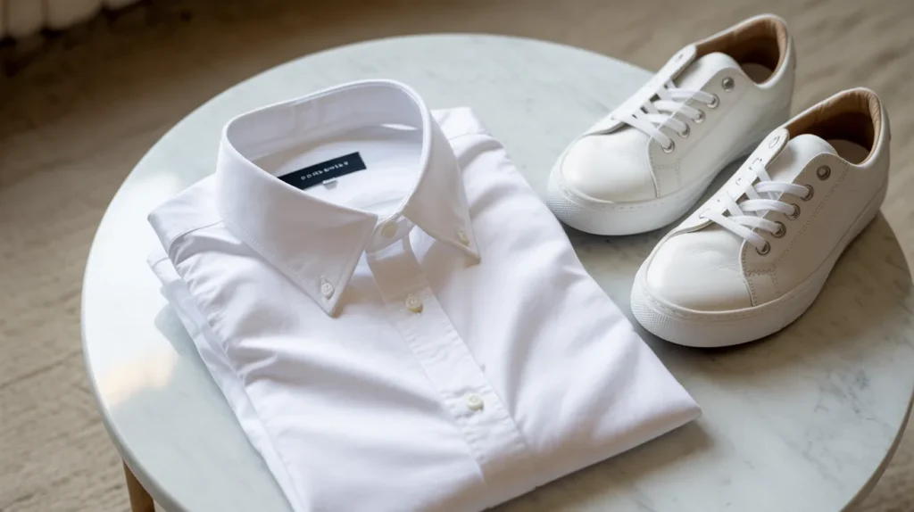 white shirt outfit look