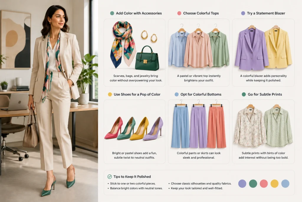colorful work outfits professional