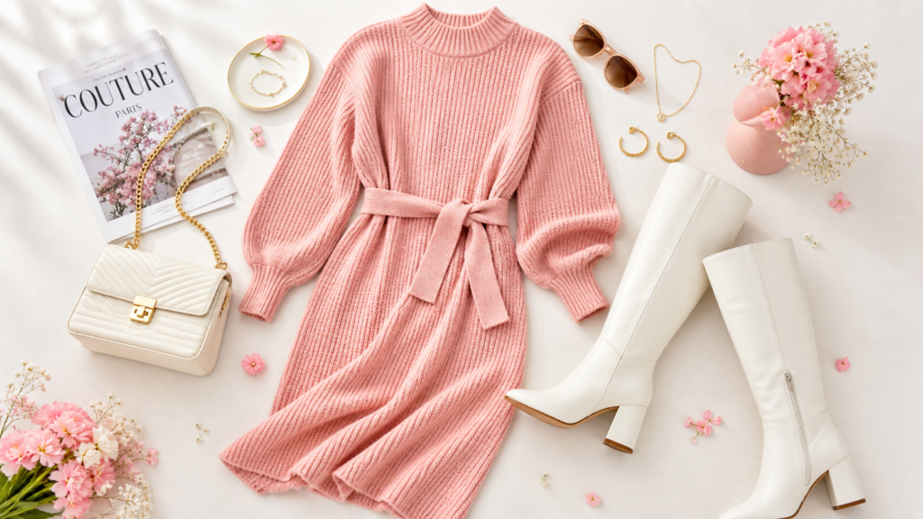 cozy knit midi dress
