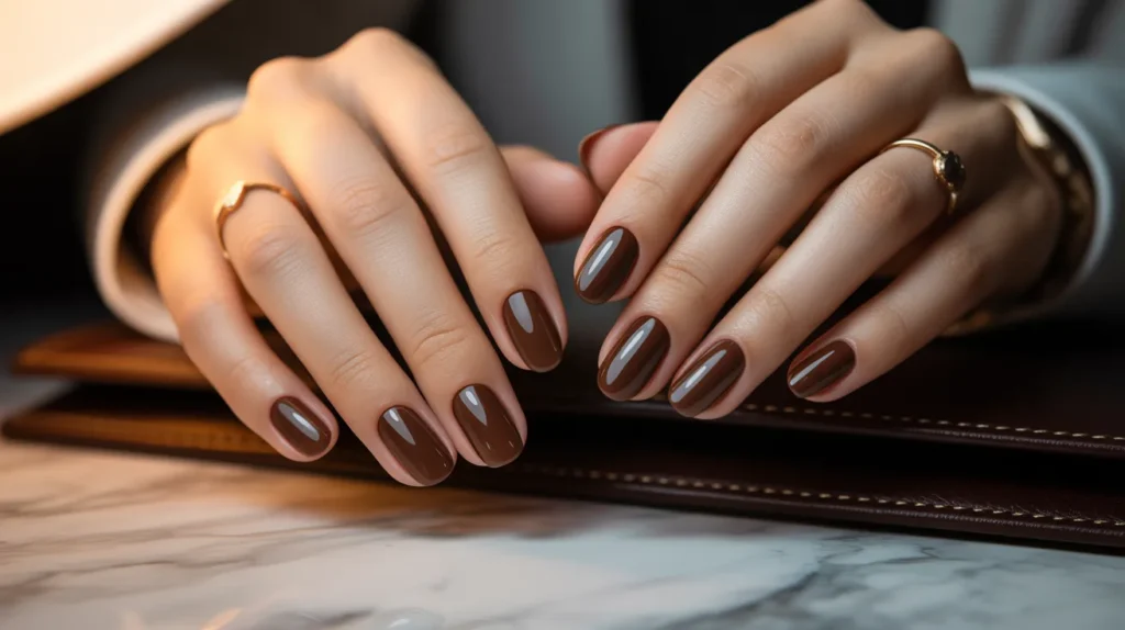 Brown classy business nails