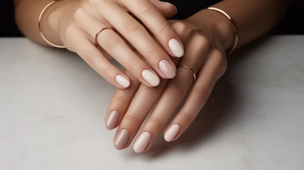 Neutral classy business nails