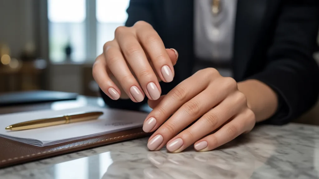Nude classy business nails