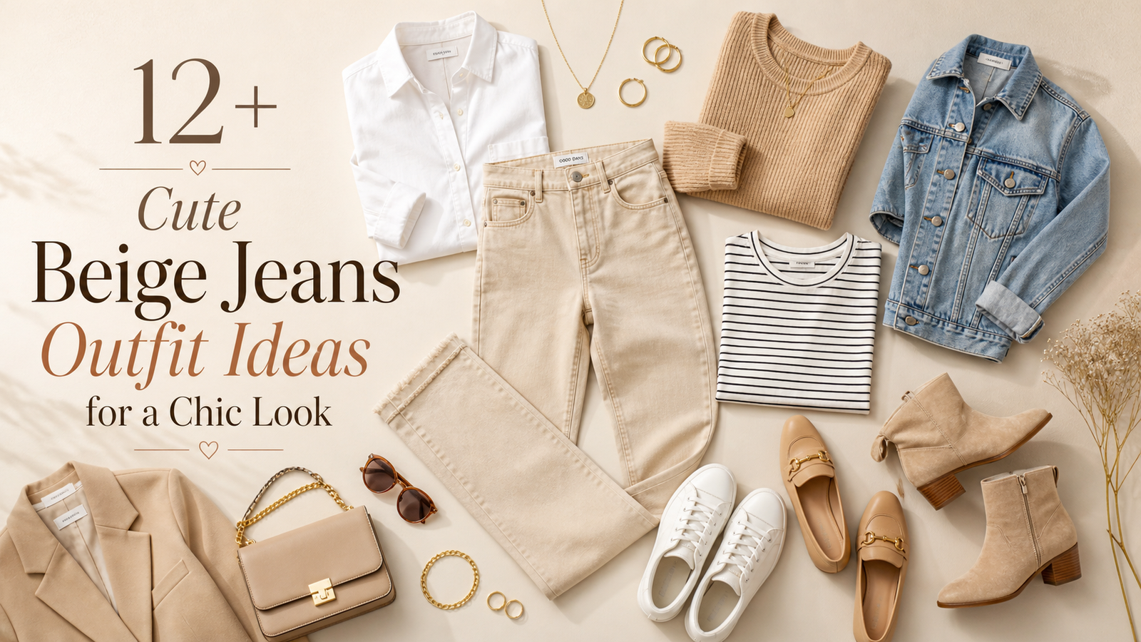 Cute Beige Jeans outfit