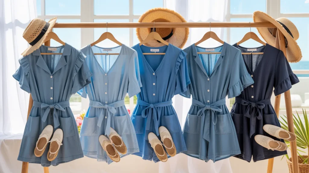 Blue rompers