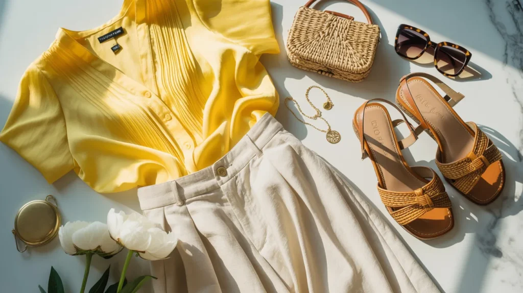 yellow top outfit