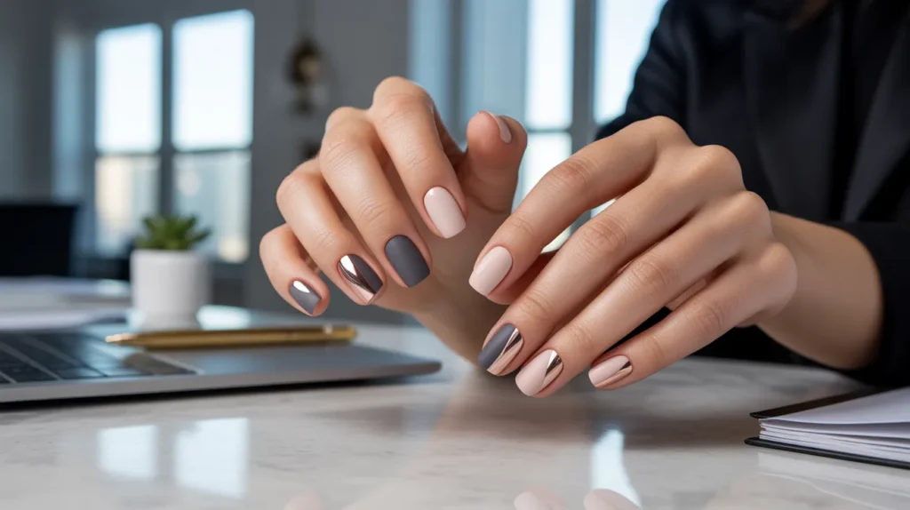 Matte stunning office nails