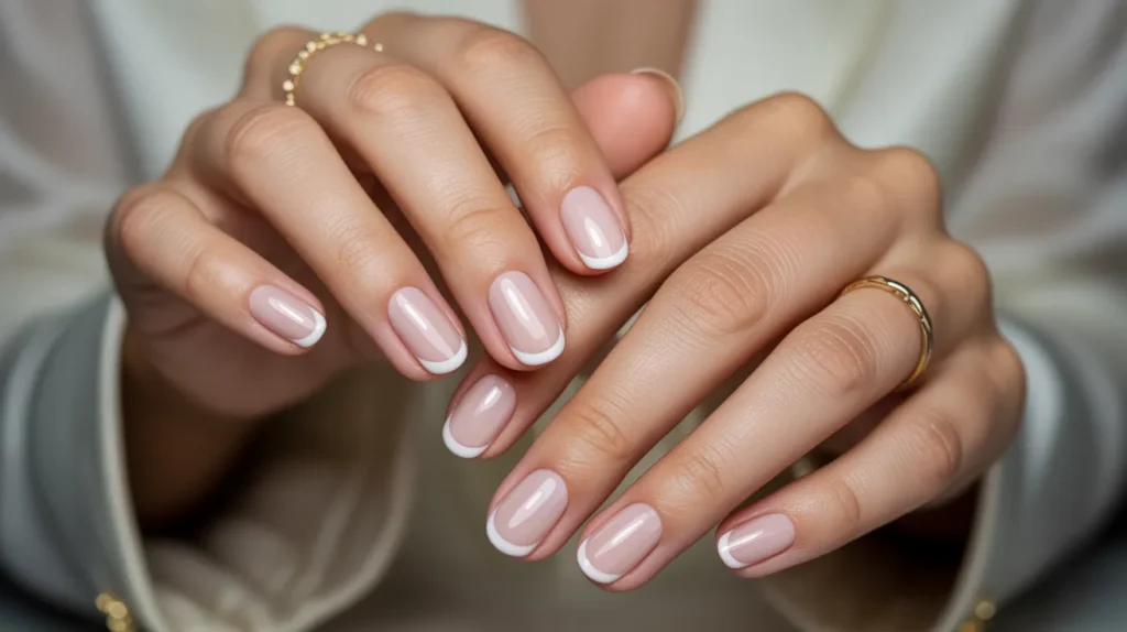 French tip classy neutral nails 