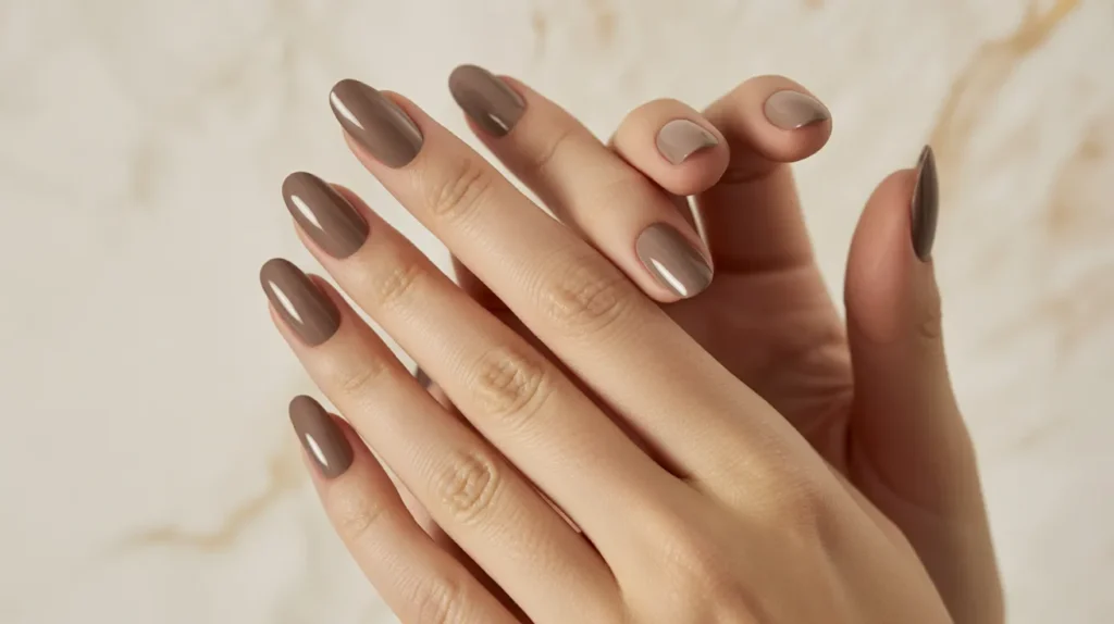 Matte classy neutral nails 