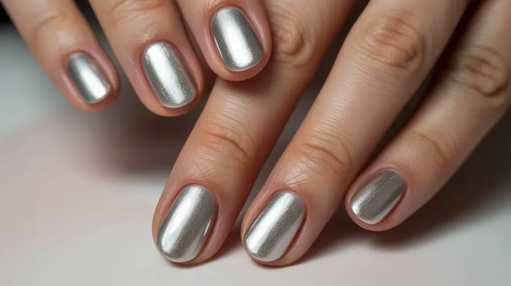 Silver Cat Eye Nails