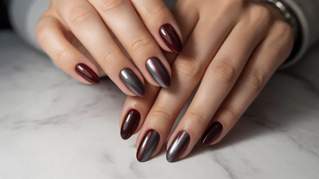 Office friendly cat eye nails 