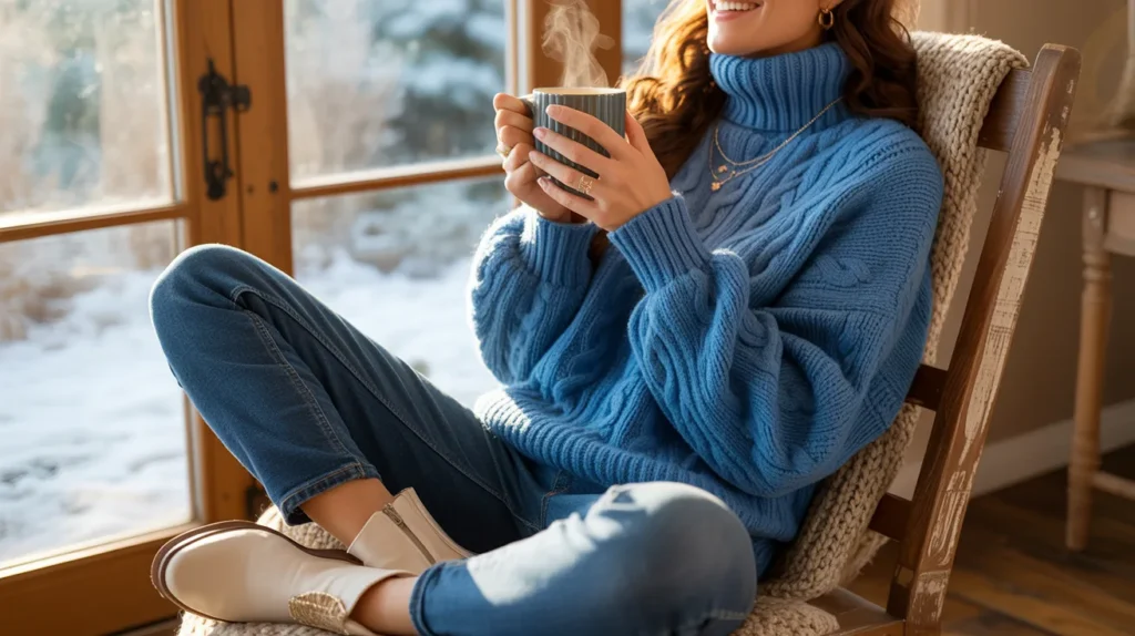 cozy blue sweaters 