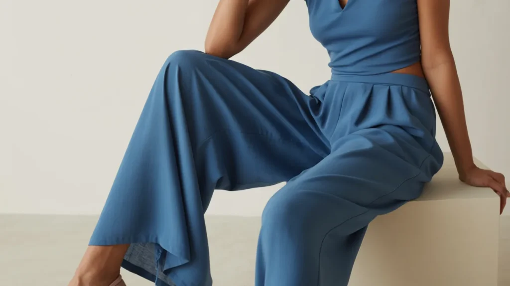 Blue palazzo pants