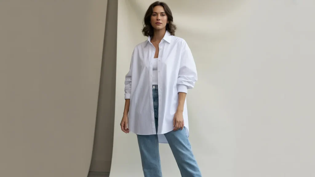 oversized white shirt