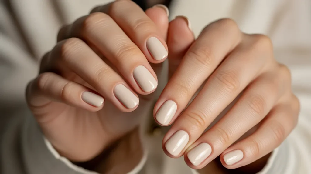 Cream classy neutral nails