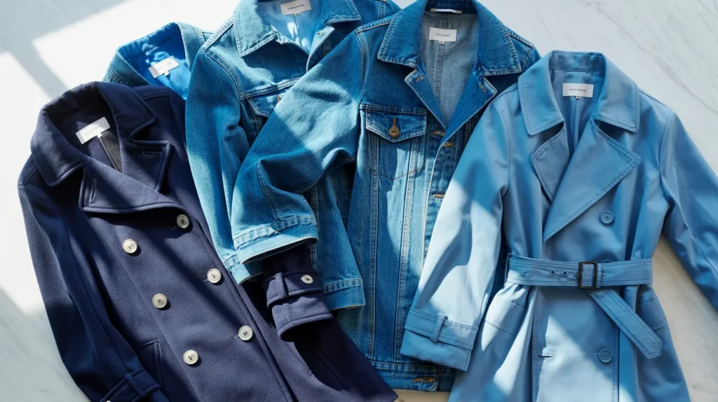 Blue outerwear