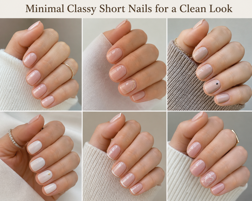 minimal classy short nails