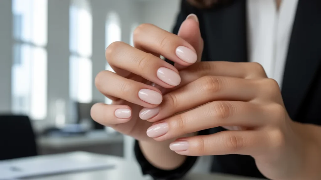 Nude stunning office nails 