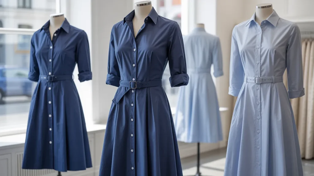 Blue shirt dresses