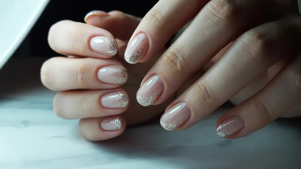 Soft glitter nails