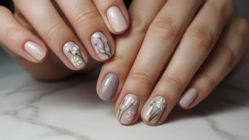 Classy neutral nails 