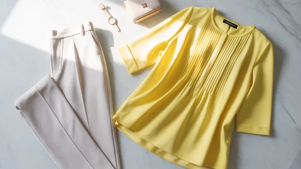 yellow top outfit