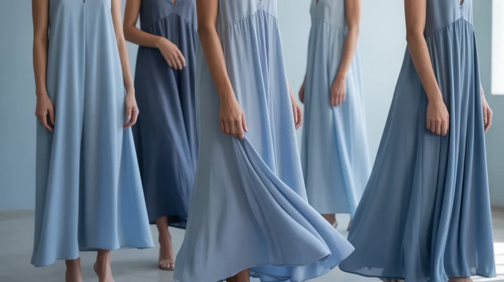 Flowy blue maxi dresses 