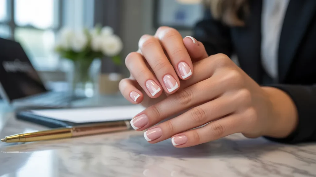 French tip stunning office nails