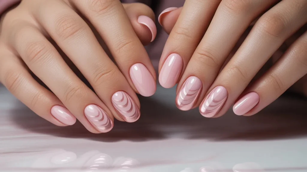 Pink Cat Eye Nails 