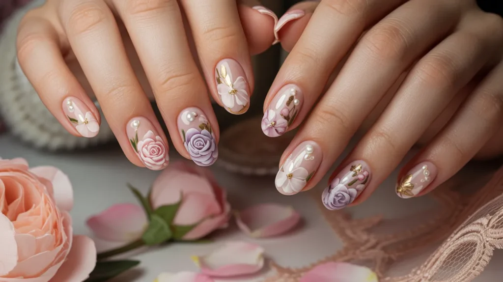 Floral nail art