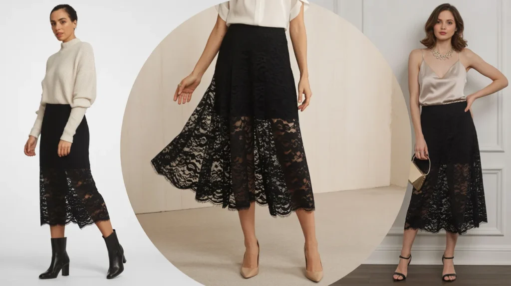  midi lace skirt 