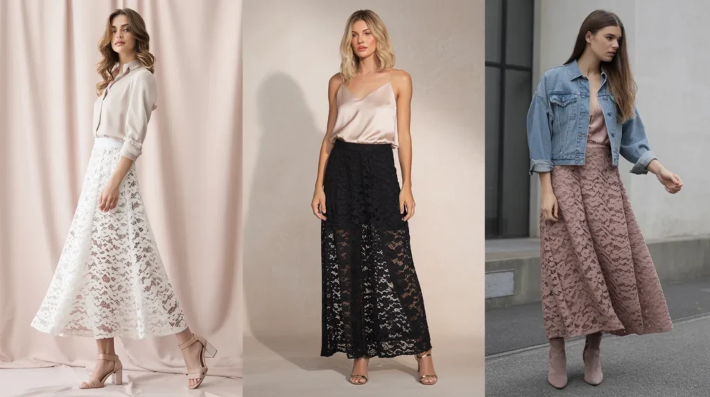 maxi lace skirt