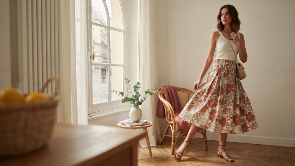 Printed midi skirts
