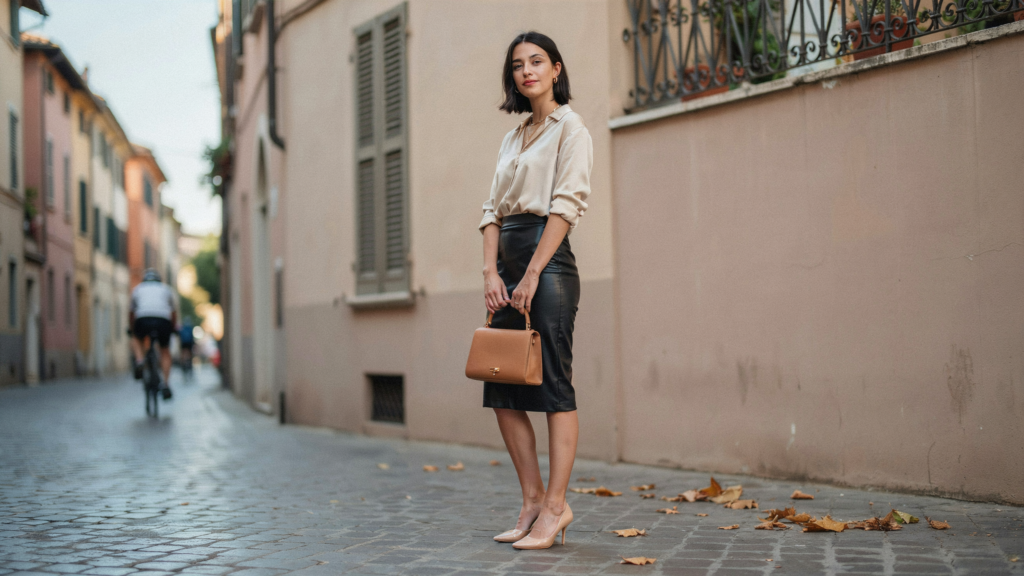 leather skirt