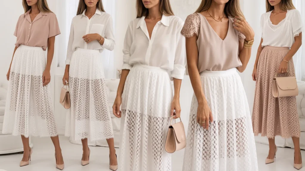 white lace skirt