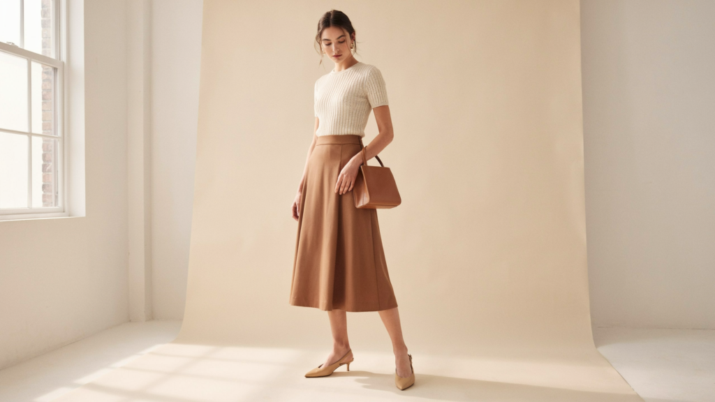 Minimal brown skirt 