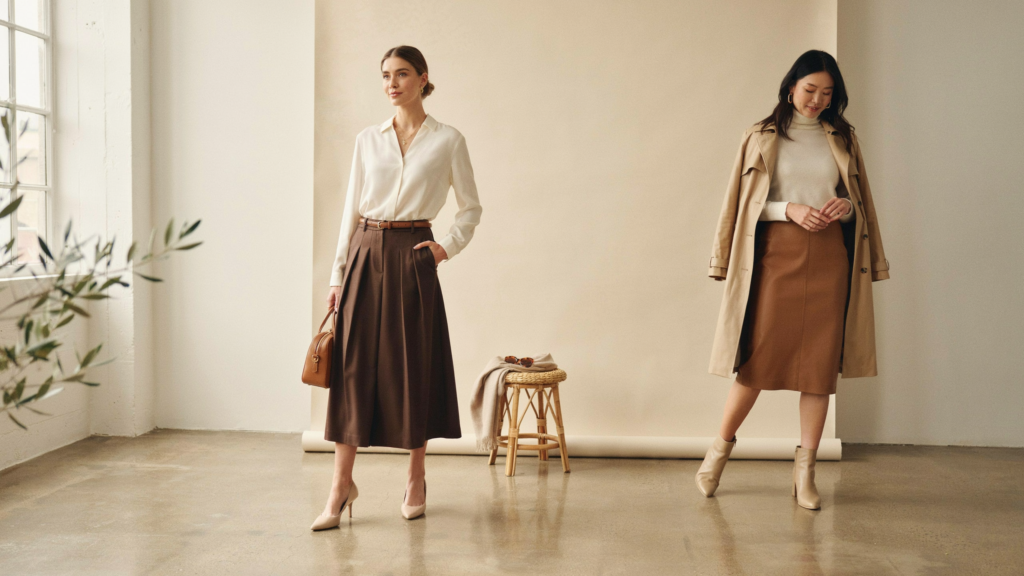 classy brown skirt