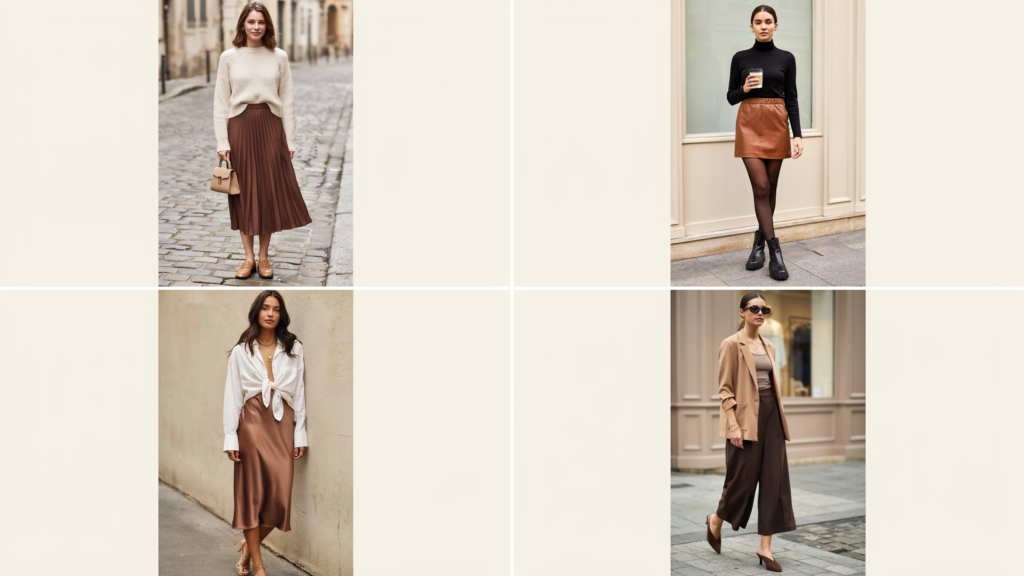 Pinterest-inspired brown skirt