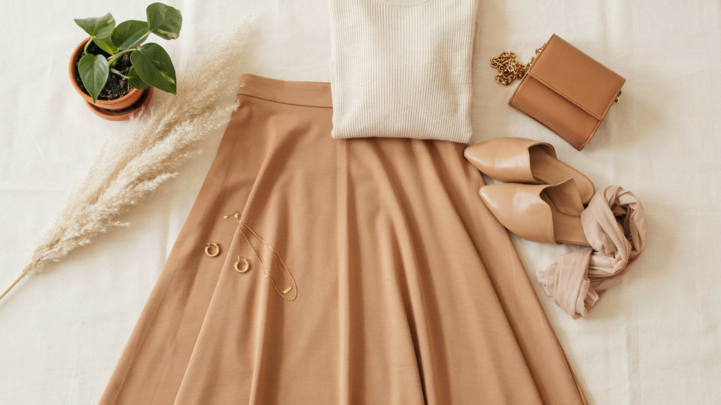 brown midi skirt 