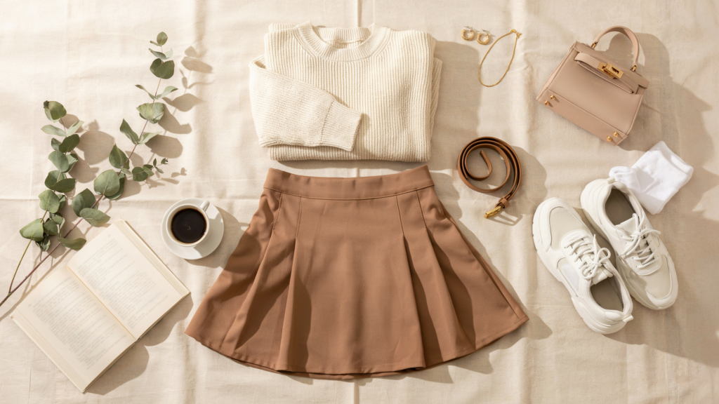 brown mini skirt